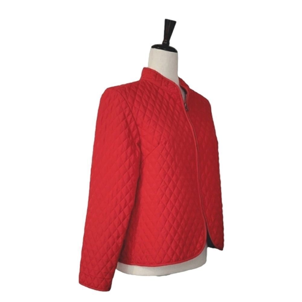 Briggs New York Red Quilted  Zip Lightweight Barn Jacket Size PM - Picture 2 of 8